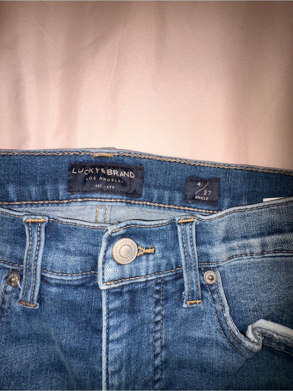 Lucky Brand Women’s Blue Denim High Rise Skinny Ankle Jeans - Picture 3 of 4